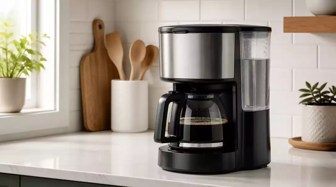 Bella Coffee Maker with carafe and reservoir properly placed